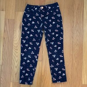 Roebuck & Co Floral Print Navy Girls Pants Size 7/6